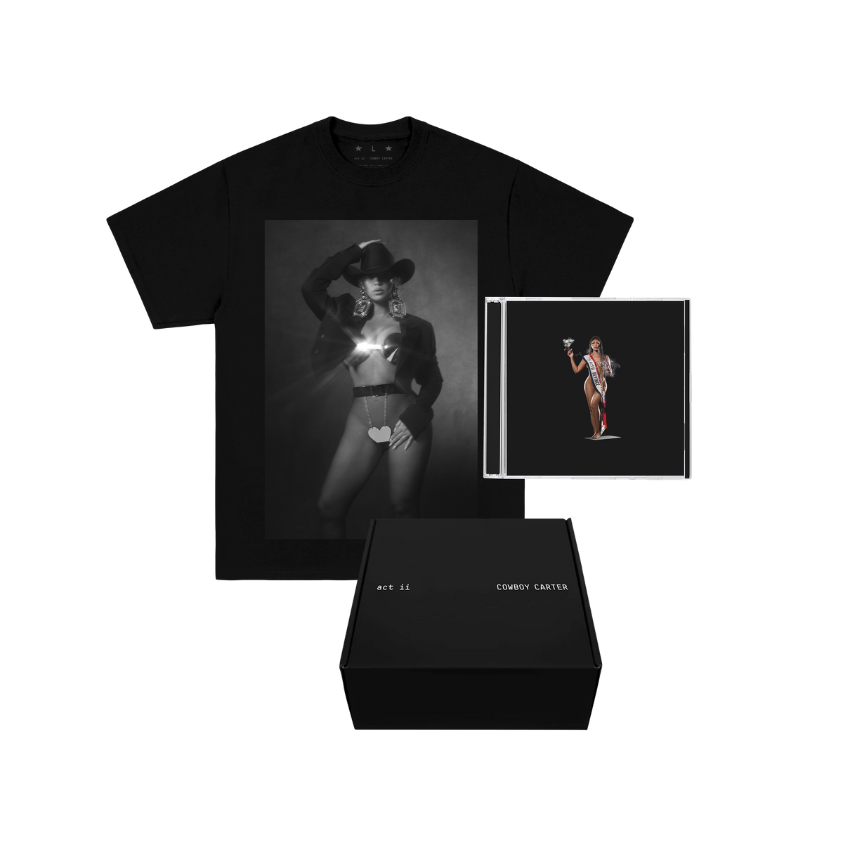 COWBOY CARTER LIMITED EDITION COVER CD BOXSET (BLACK TEE)