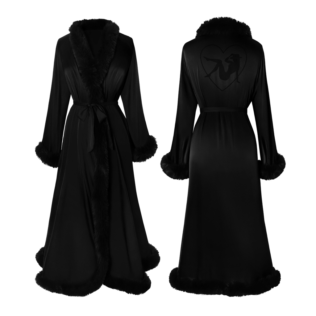 Beyoncé Renaissance Satin Robe Black