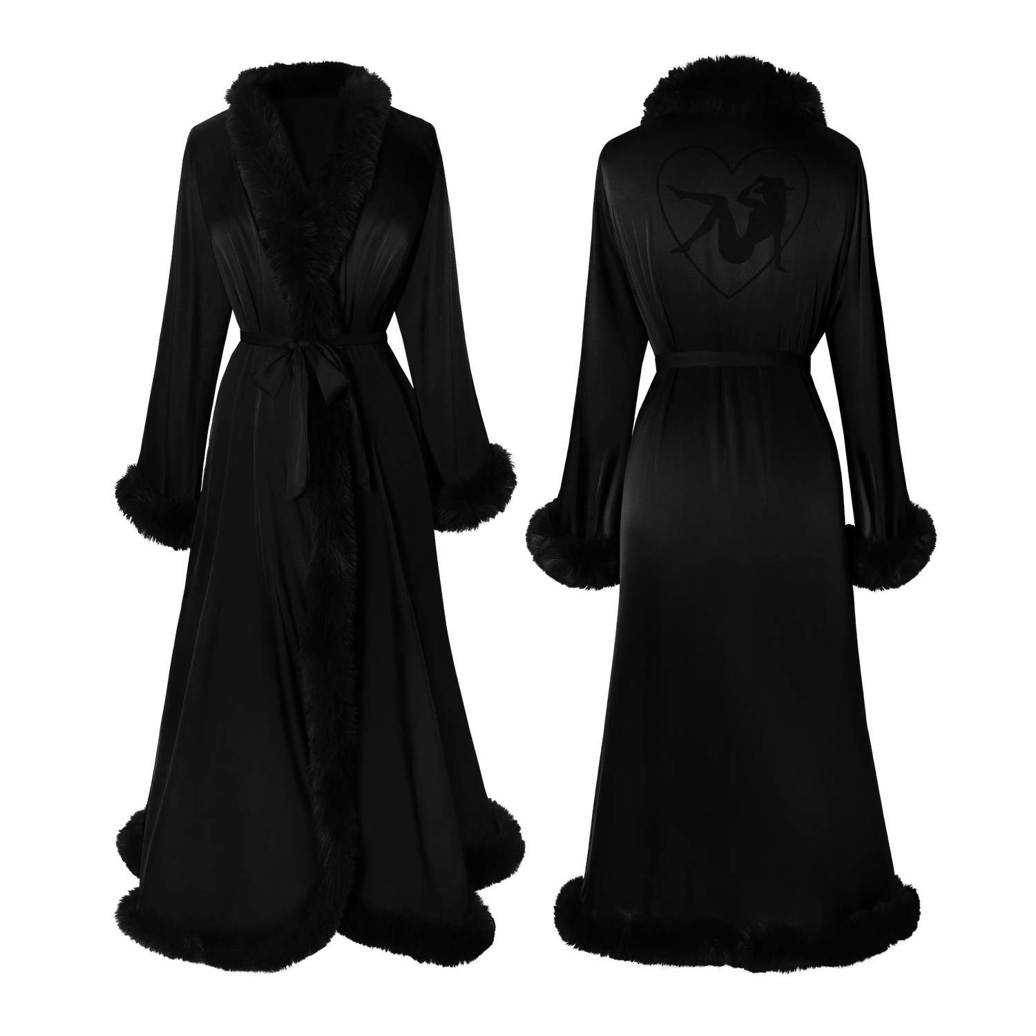 Beyoncé Renaissance Satin Robe Black