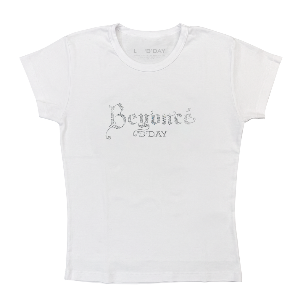 BEYONCÉ CRYSTAL BABY TEE - WHITE - image 2