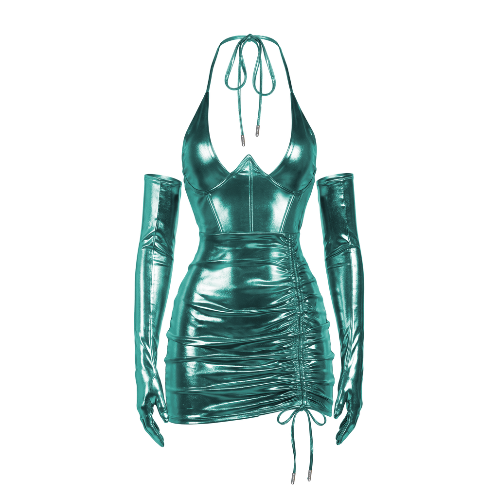 FREAKUM DRESS & GLOVES SET - GREEN - image 3