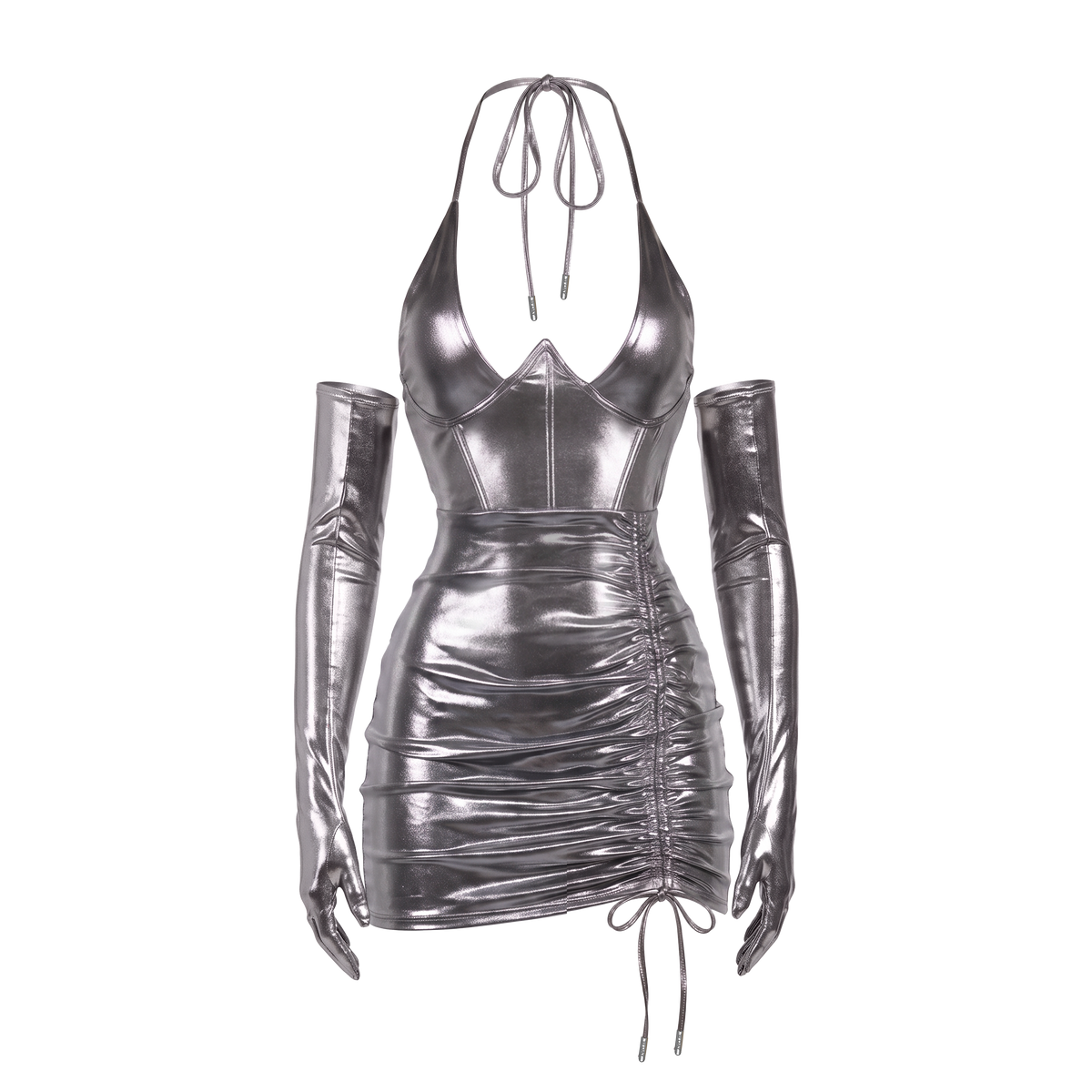 FREAKUM DRESS & GLOVES SET - SILVER - image 2